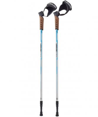 Скандинавские палки Nimbus, 77-135 см, 2-секционные, серебристый/голубой