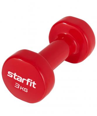 Гантель виниловая STARFIT DB-101 3 кг, красный.